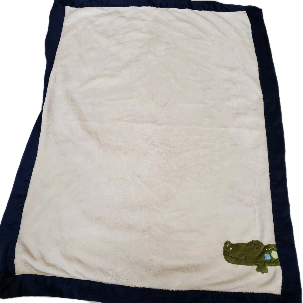 Nojo Baby Blanket‎ Alligator Plush Blue Vintage